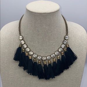 Black Tassel Statement Necklace